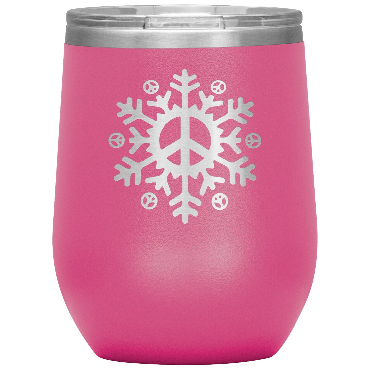 Peace Snowflake 12oz Wine Insulated Tumbler