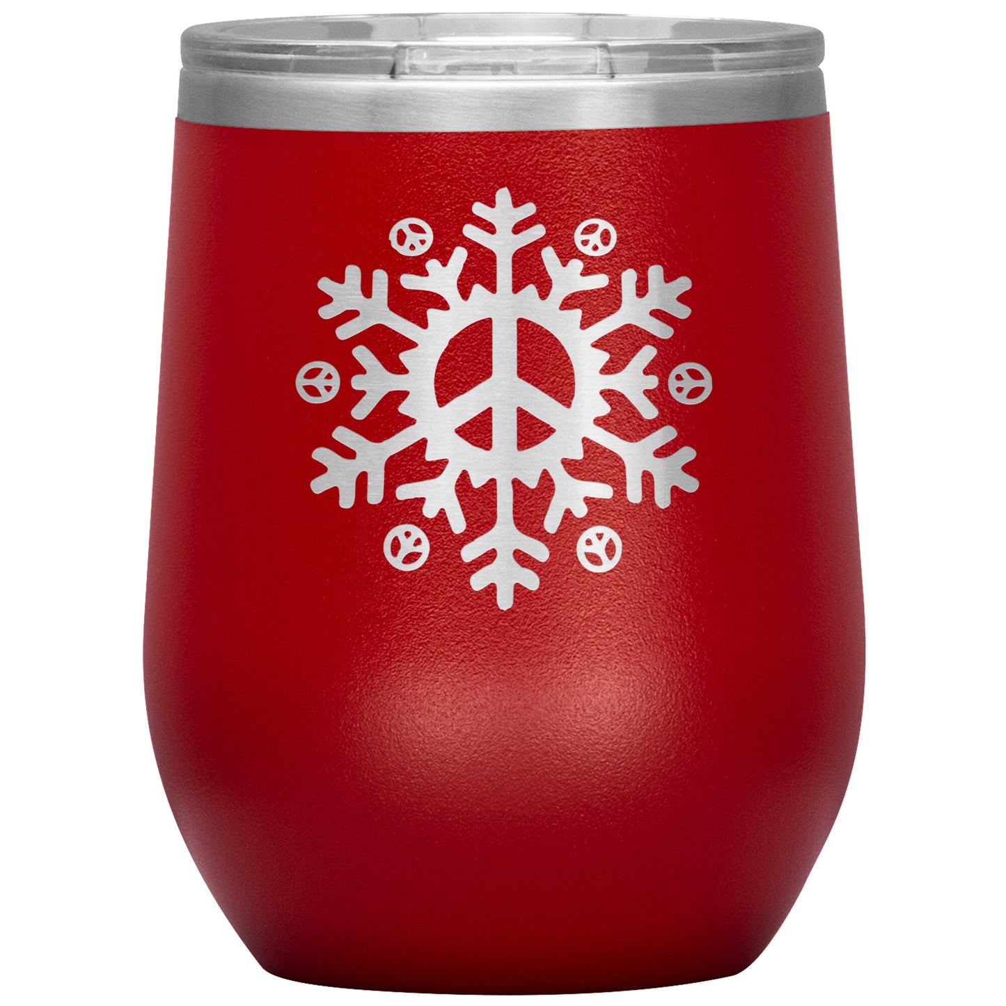 Peace Snowflake 12oz Wine Insulated Tumbler
