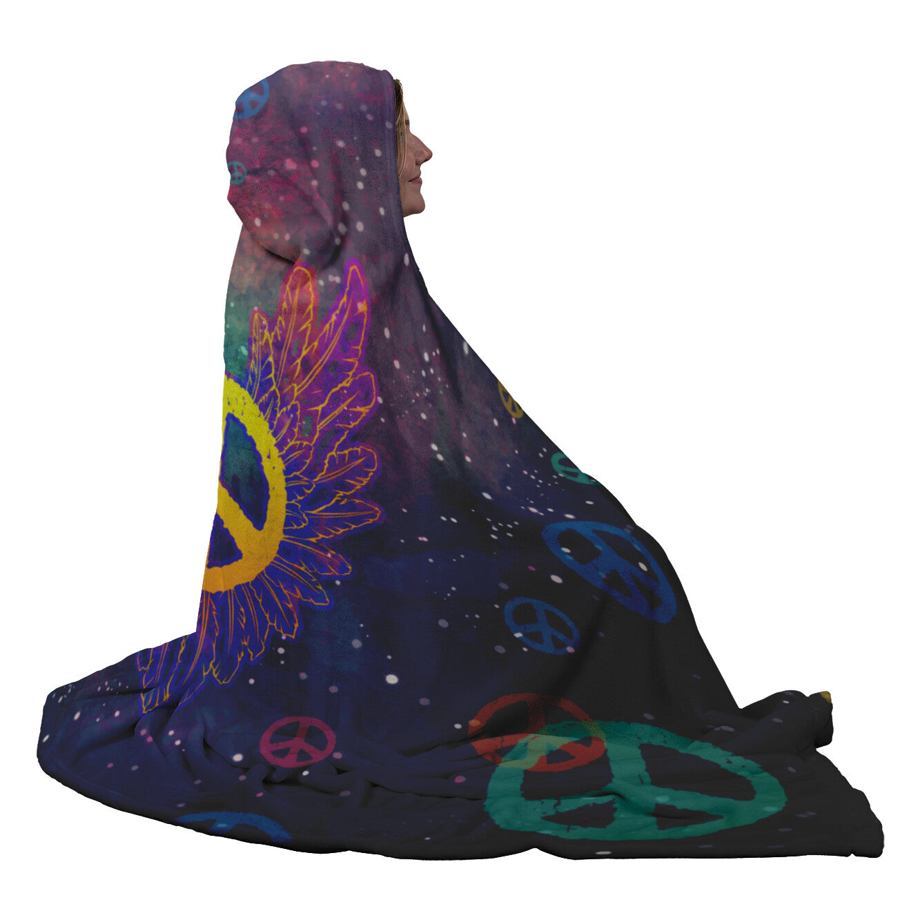 Peace Wings Hooded Blanket