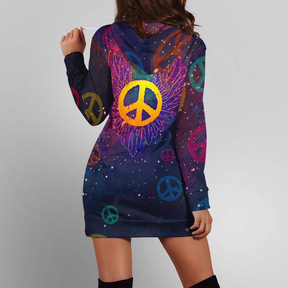 Peace Wings Women's Hoodie Dress Heyjude Shoppe