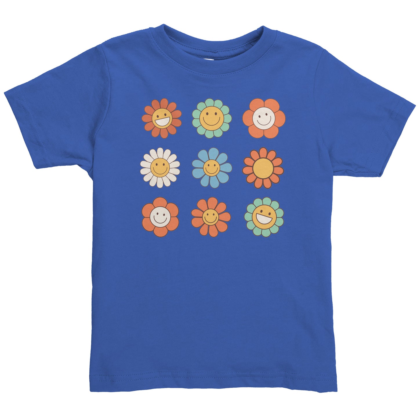 Retro Happy Flowers Kids Shirt