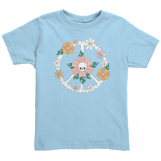 Skeleton Floral Cute Peace Sign Toddler Shirt