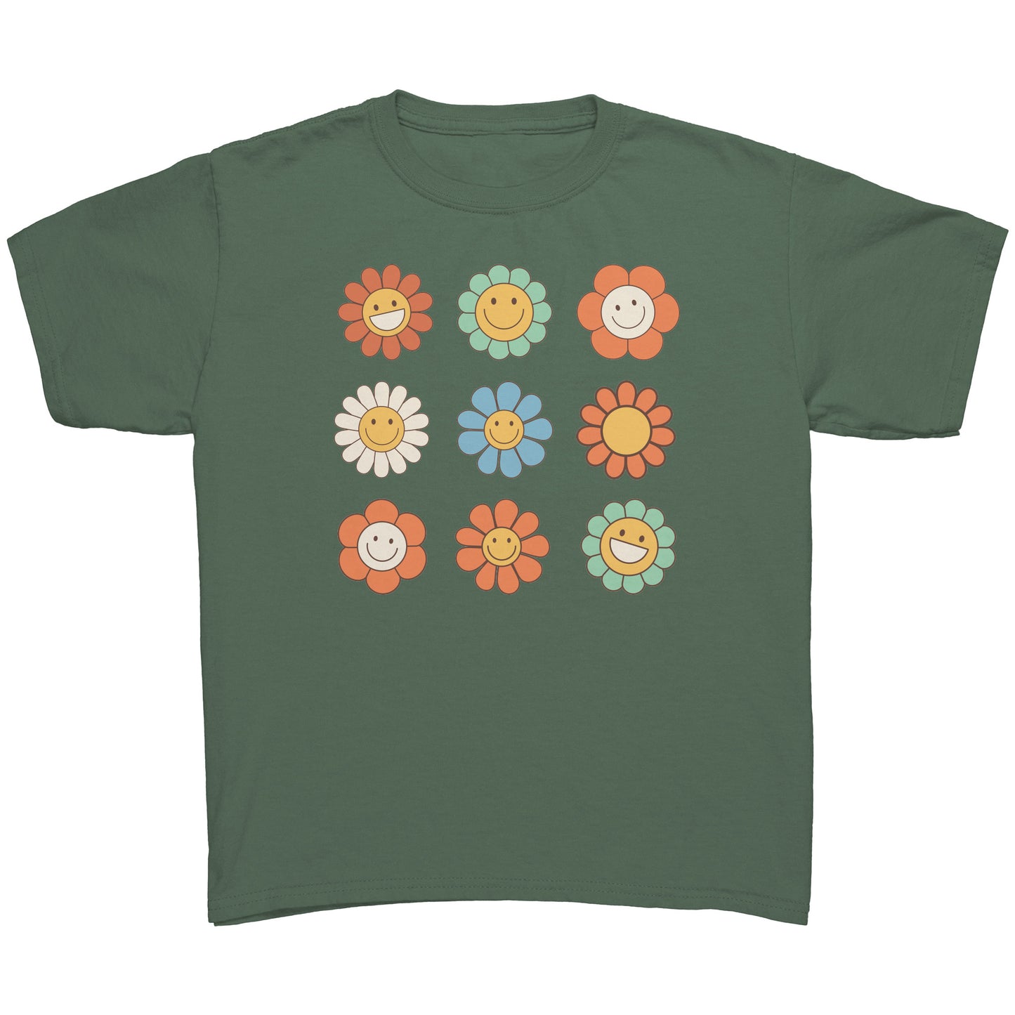 Smily Flowers Retro Youth Shirt