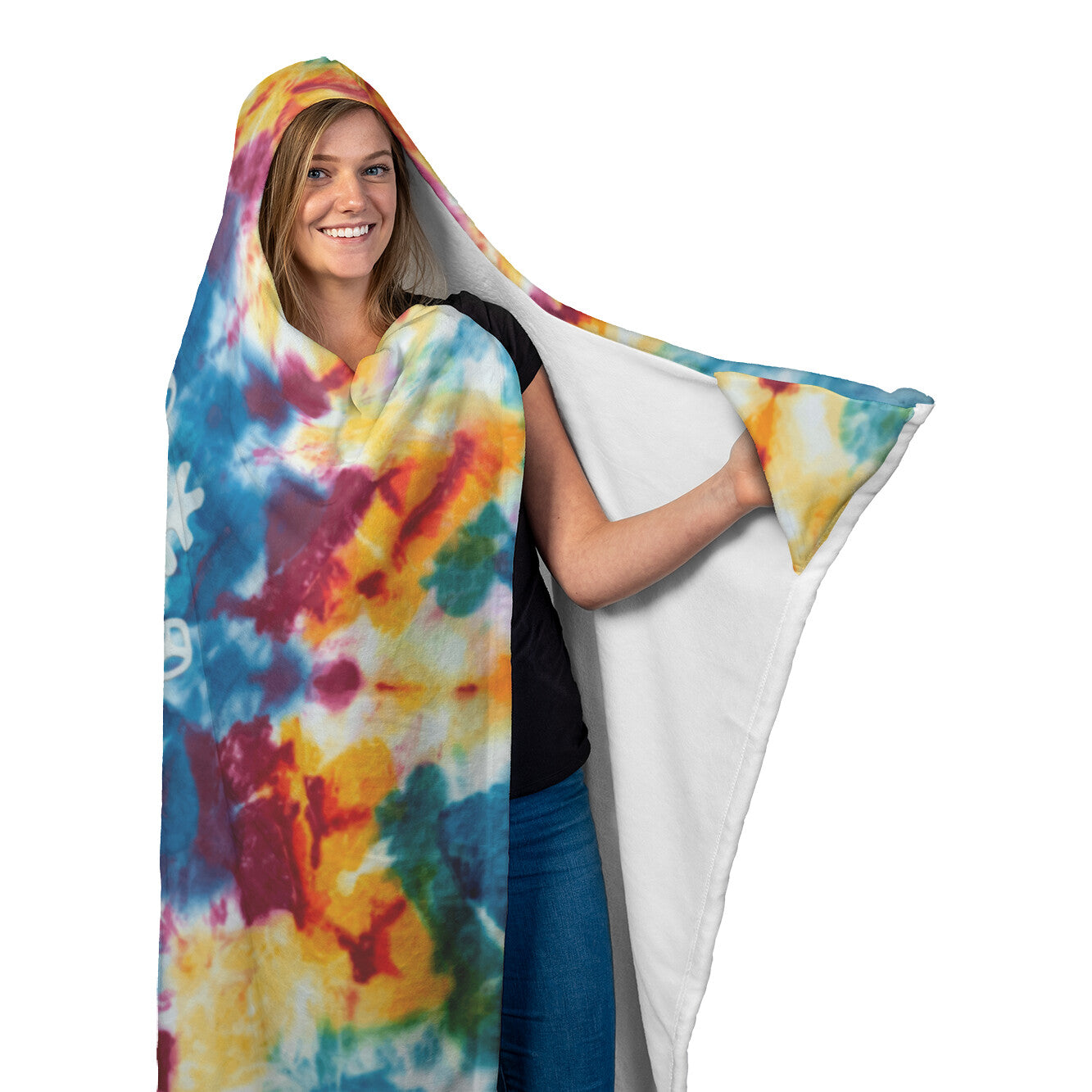 Snowflake Peace Sign Hooded Blanket