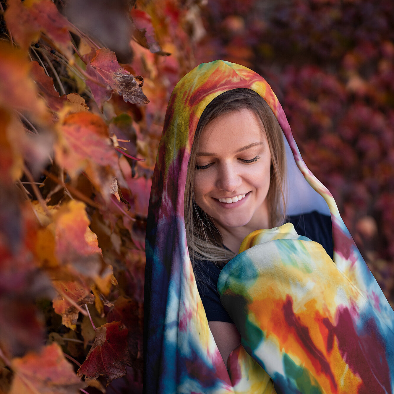 Snowflake Peace Sign Hooded Blanket