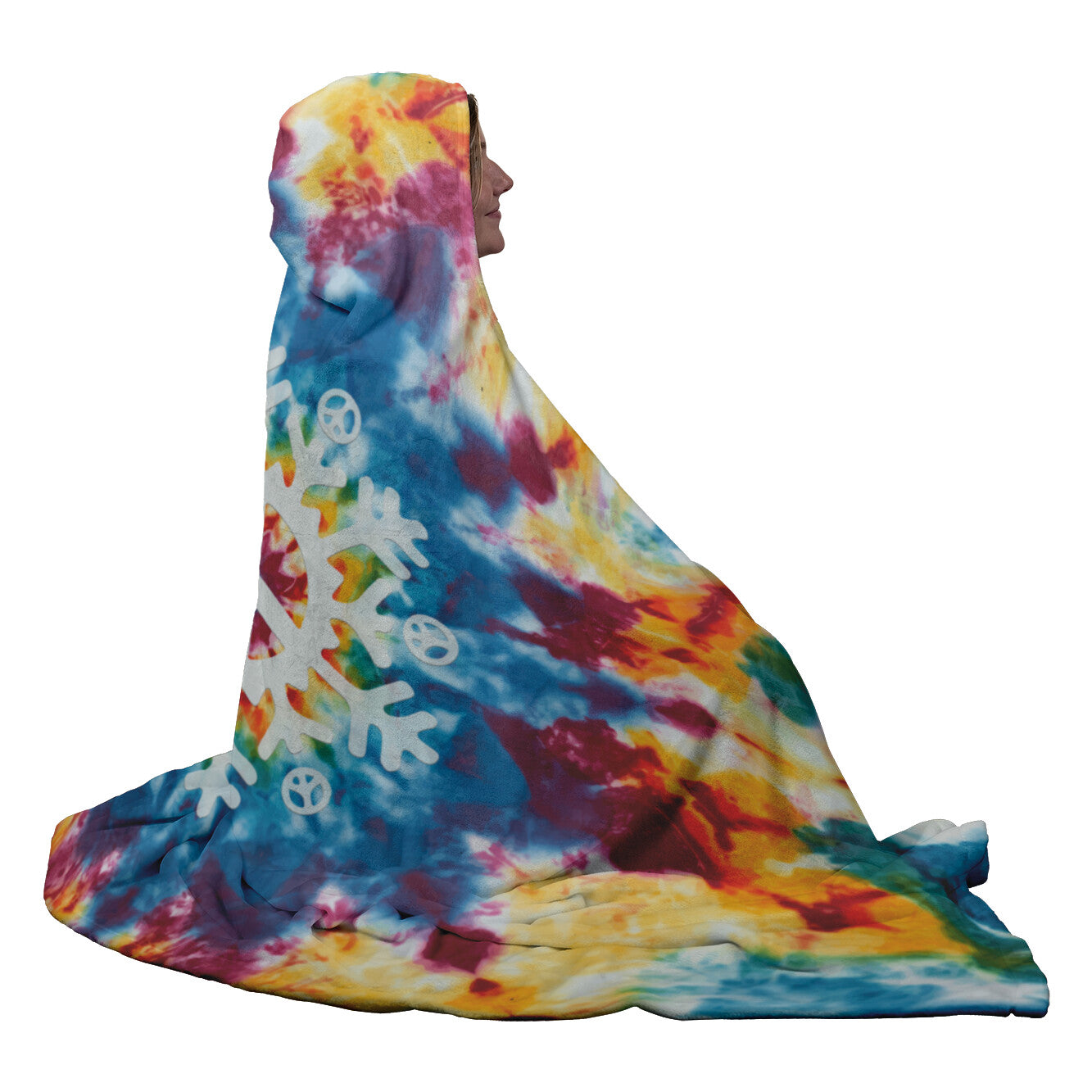 Snowflake Peace Sign Hooded Blanket