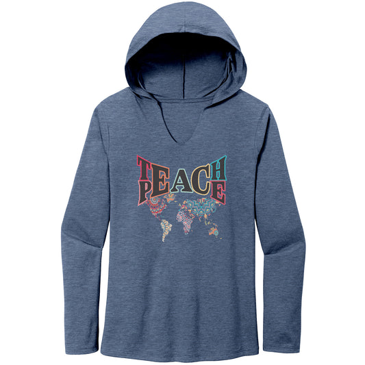 Teach Peace Women’s Perfect Tri Long Sleeve Hoodie