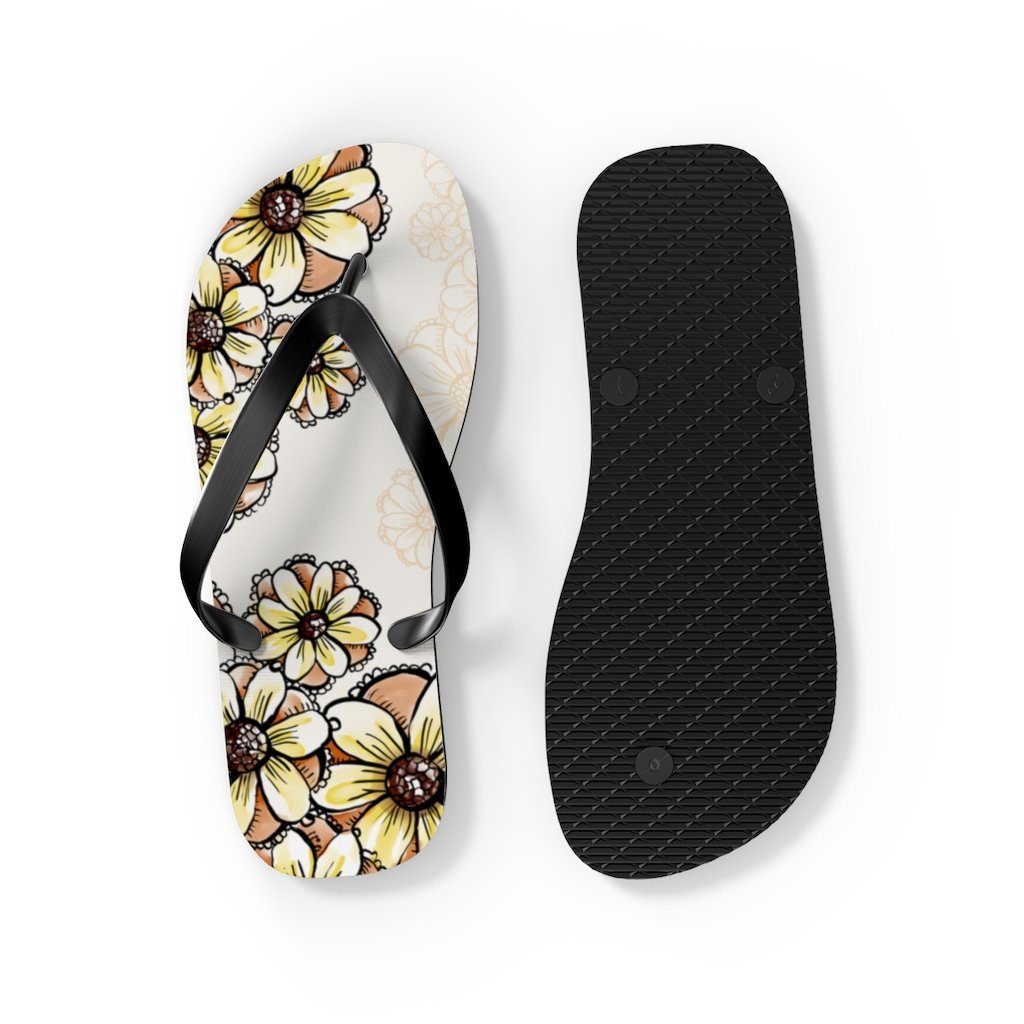 Boho Flowers Unisex Flip-Flops Shoes Printify