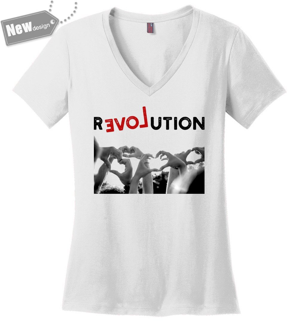Revolution Of Love Vneck Heyjude Shoppe White XS