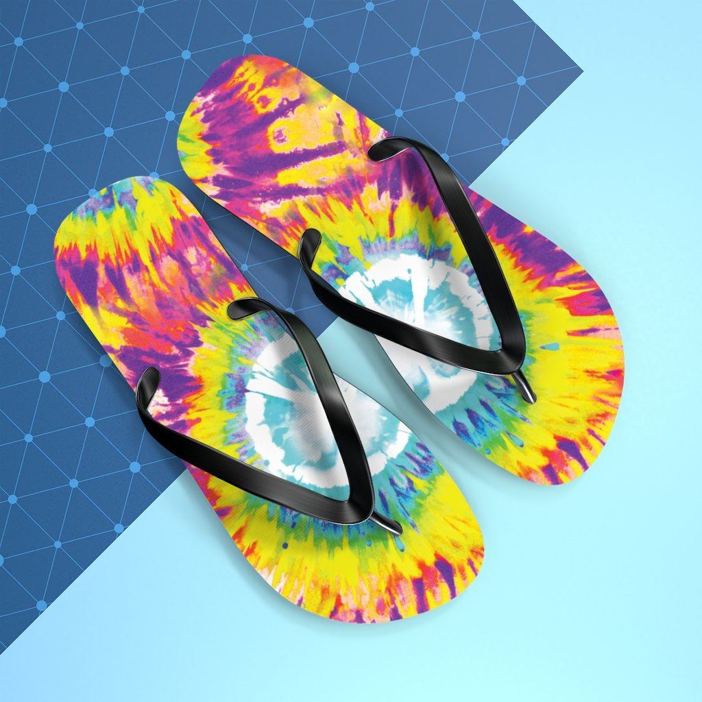 Tie Dye Unisex Flip-Flops Shoes Printify