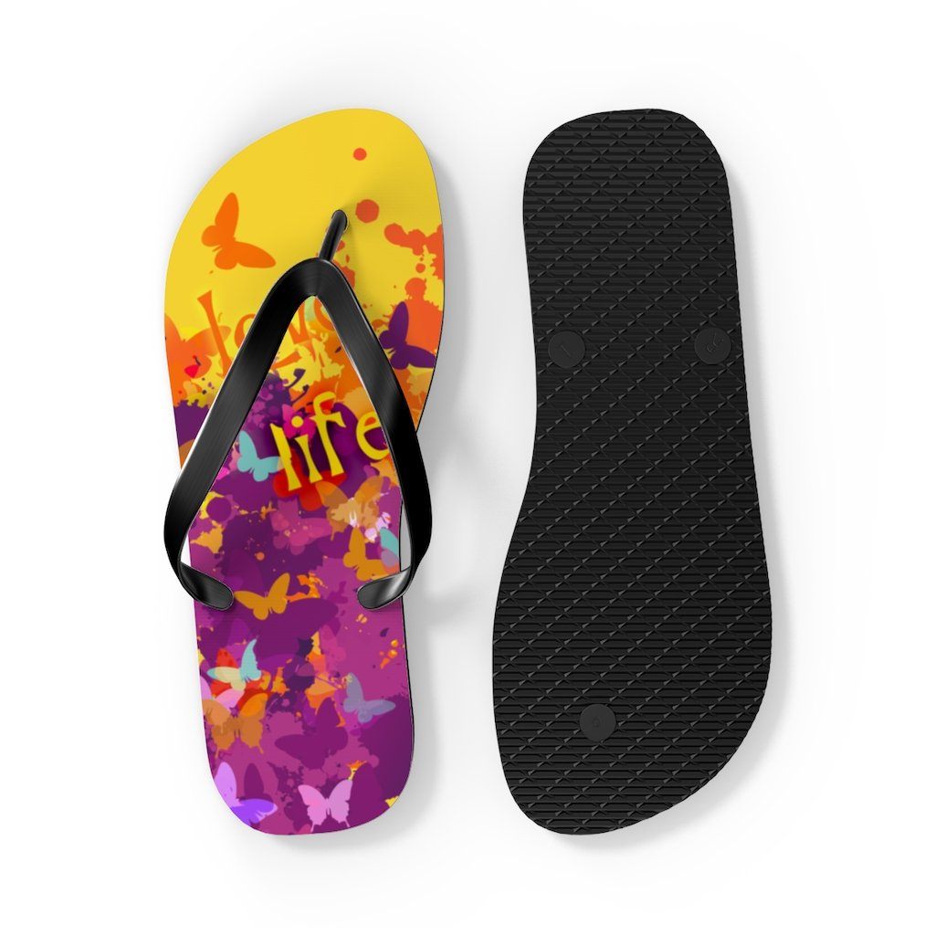 Love Life Unisex Flip-Flops Shoes Printify