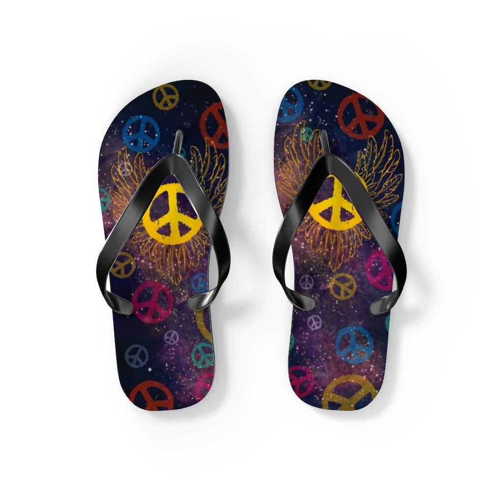 Dream Catcher Unisex Flip-Flops Shoes Printify S Black
