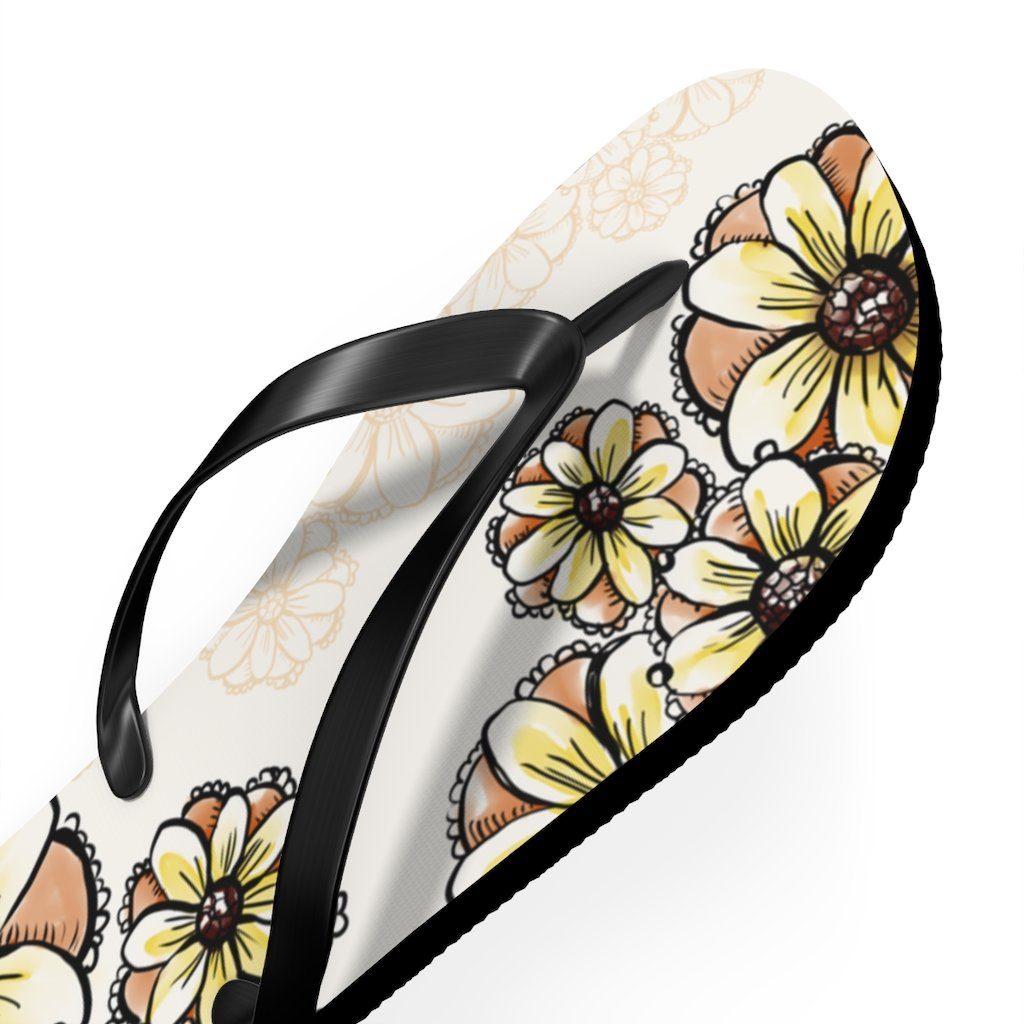 Boho Flowers Unisex Flip-Flops Shoes Printify