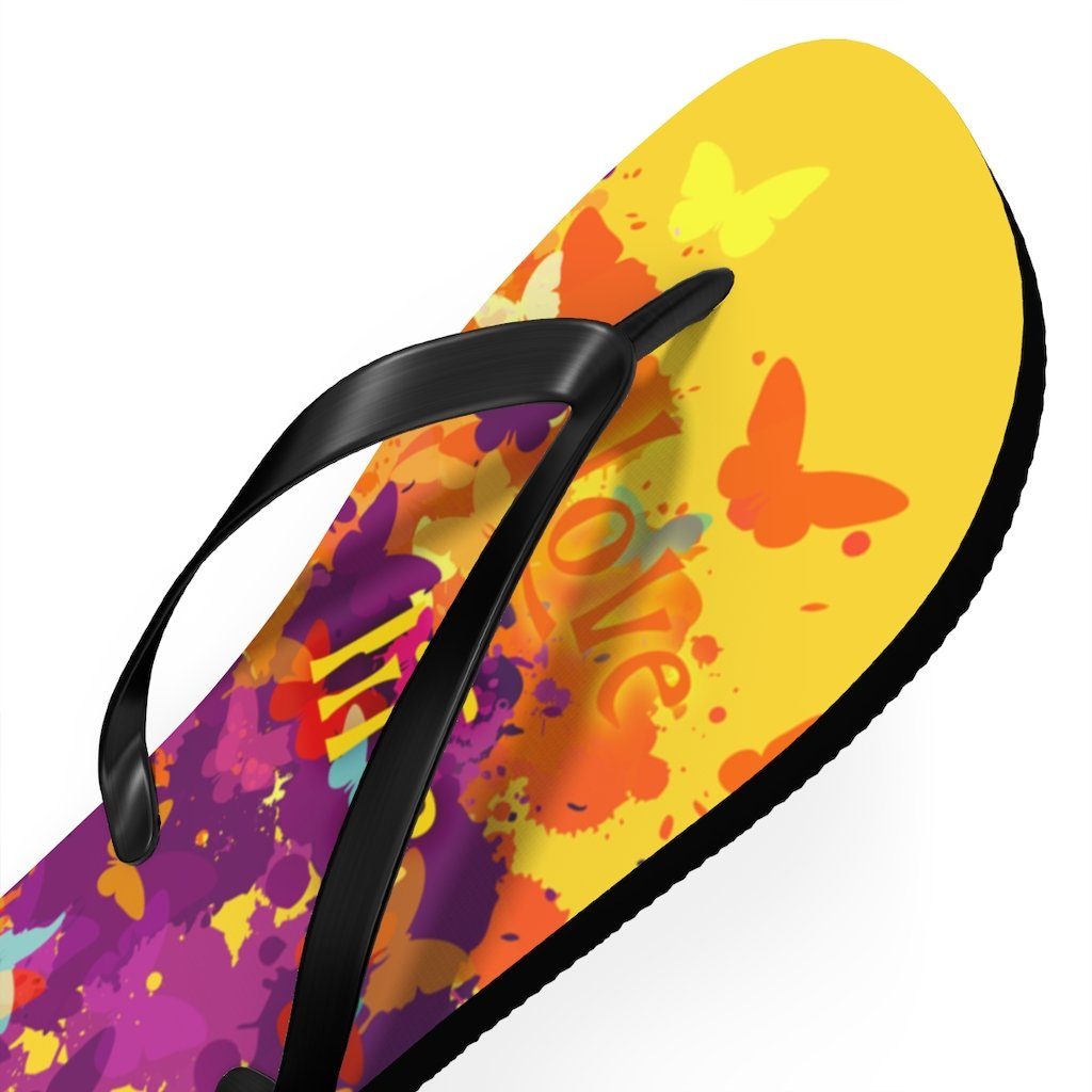 Love Life Unisex Flip-Flops Shoes Printify