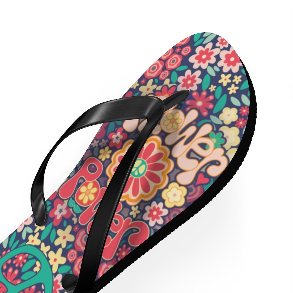 Flower Powers Unisex Flip Flops Shoes Printify