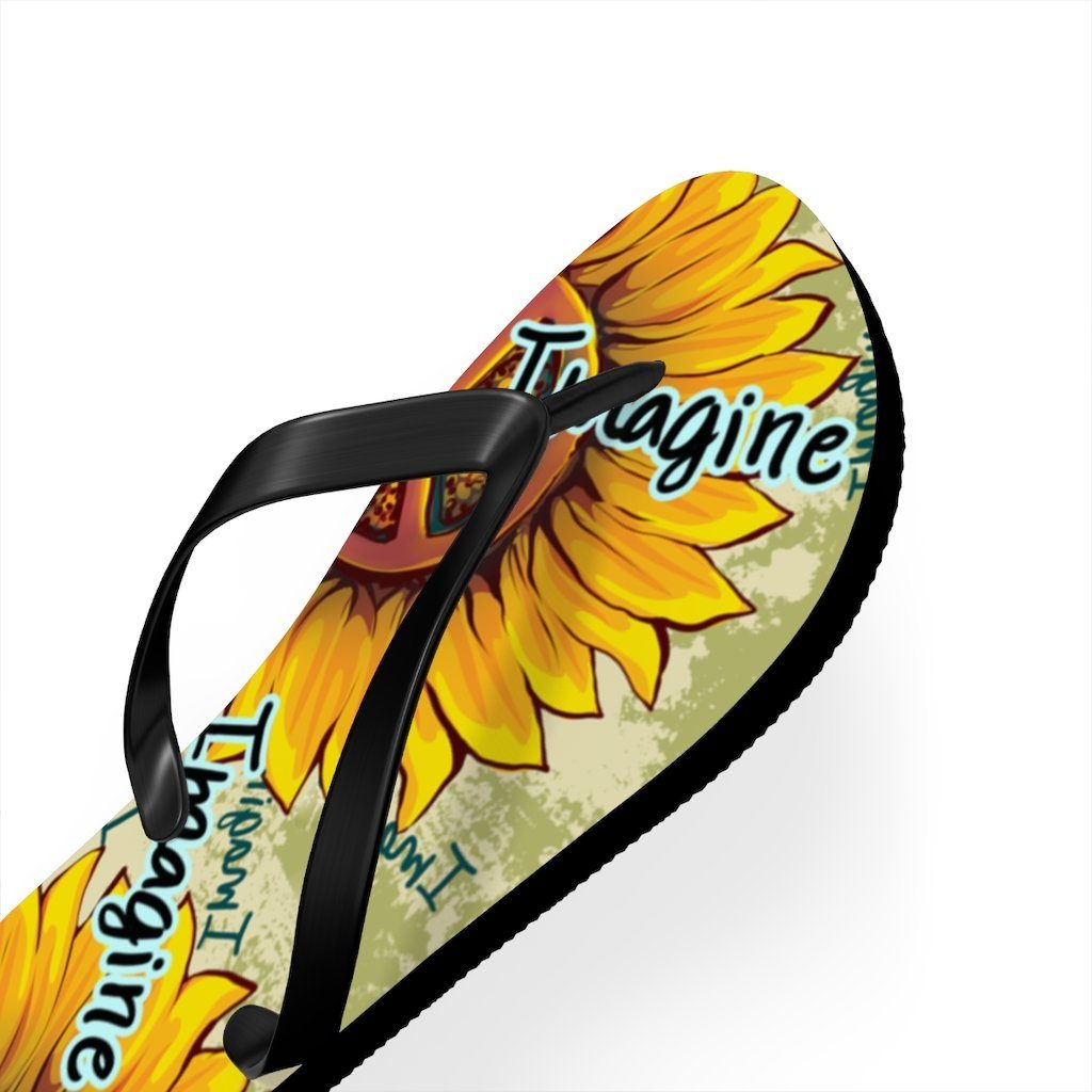 Imagine - Sunflower - Unisex FlipFlops Shoes Printify