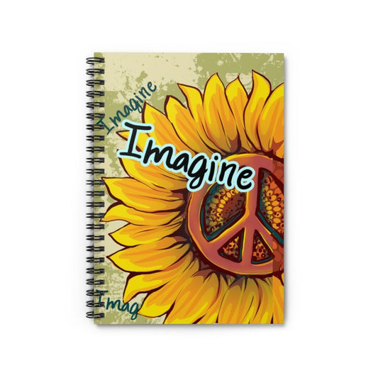 Imagine Sunflower - Spiral Notebook - Ruled Line Paper products Printify Spiral Notebook