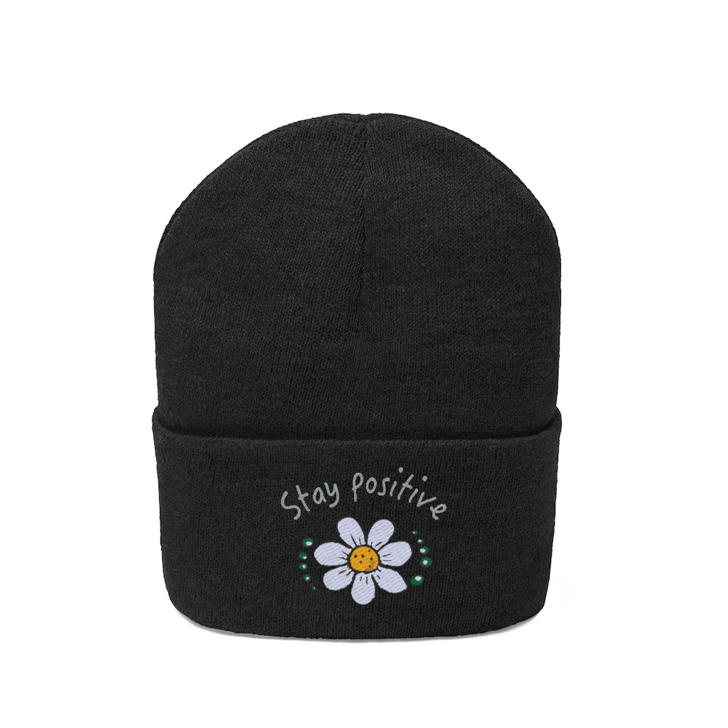 Stay positive- Knit Beanie
