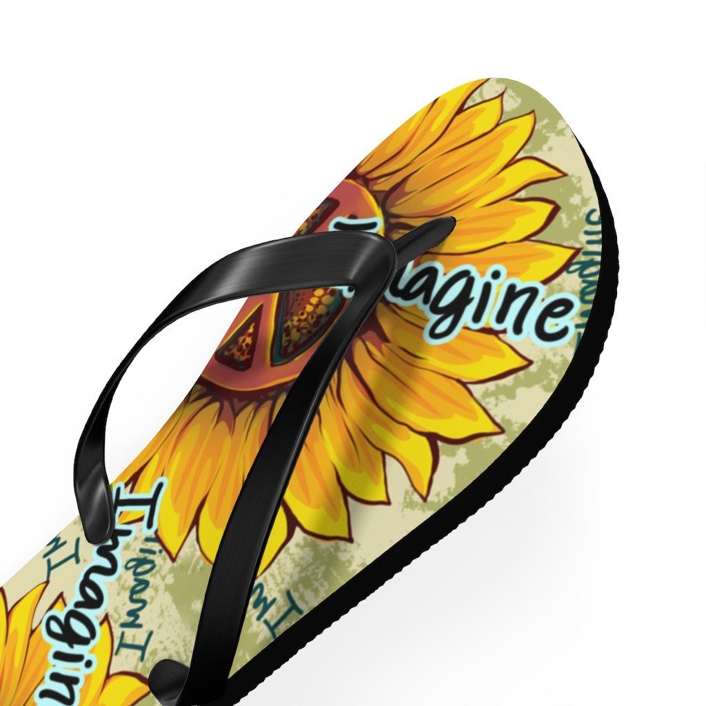 Imagine - Sunflower - Unisex FlipFlops Shoes Printify