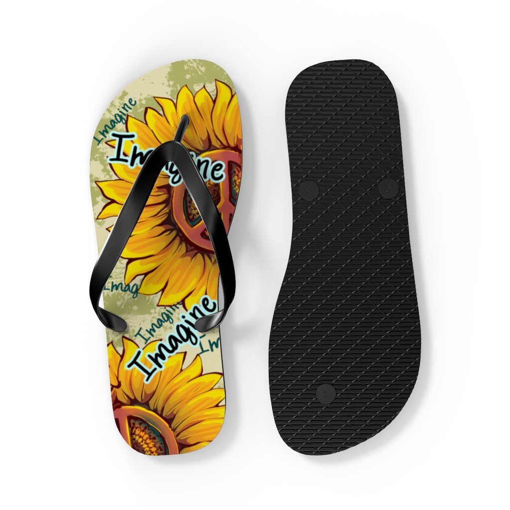 Imagine - Sunflower - Unisex FlipFlops Shoes Printify