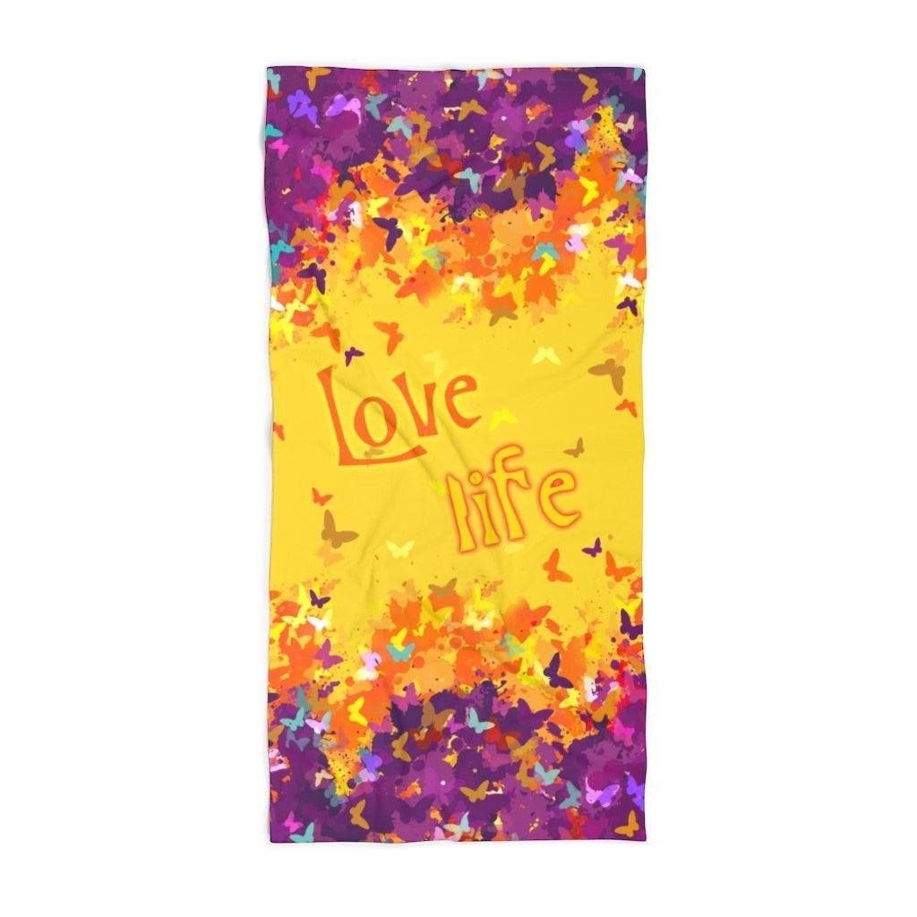 Love Life - Butterflies - Beach Towel Home Decor Printify 30x60