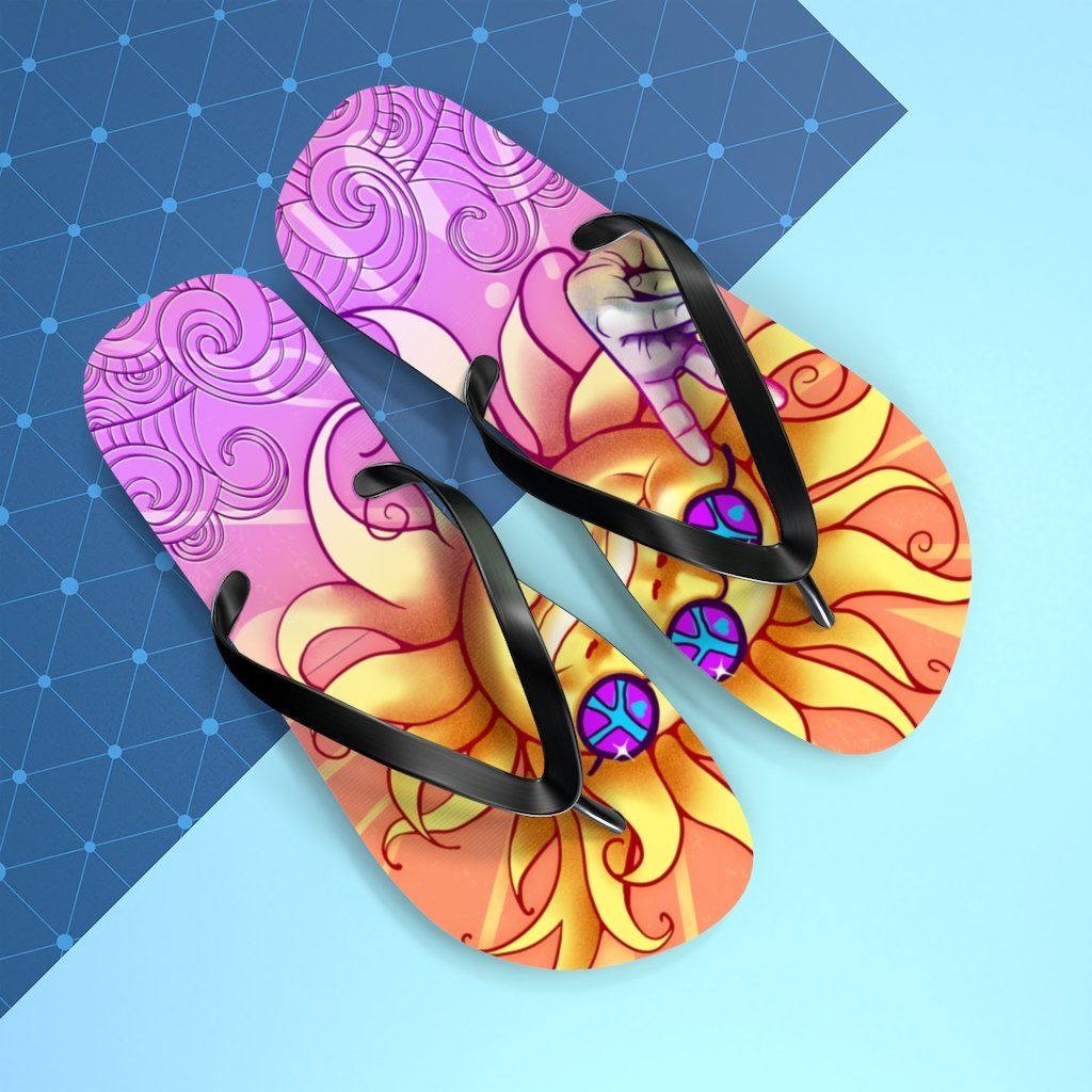 Sun - Peace Out - Unisex Flip Flops Shoes Printify