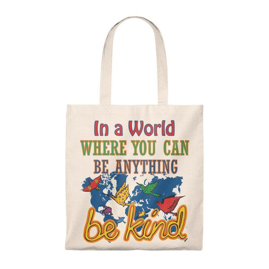 Be Kind Tote Bag Bags Printify Natural