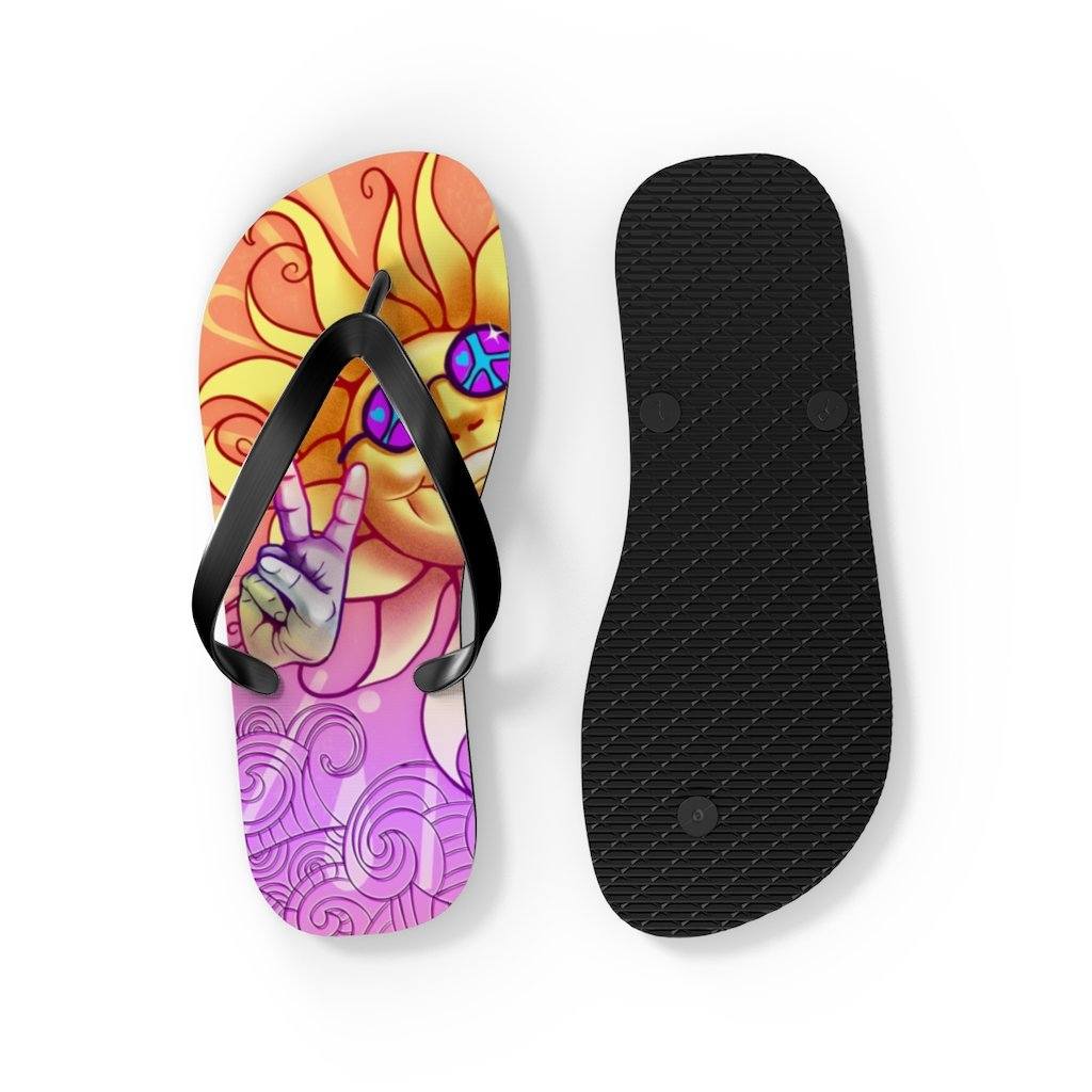 Sun - Peace Out - Unisex Flip Flops Shoes Printify