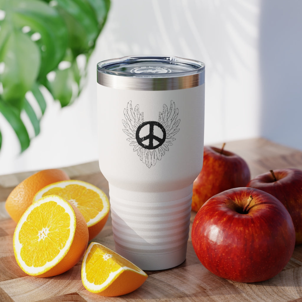 Peace Sign Wings- Sunflower- Tumbler, 30oz