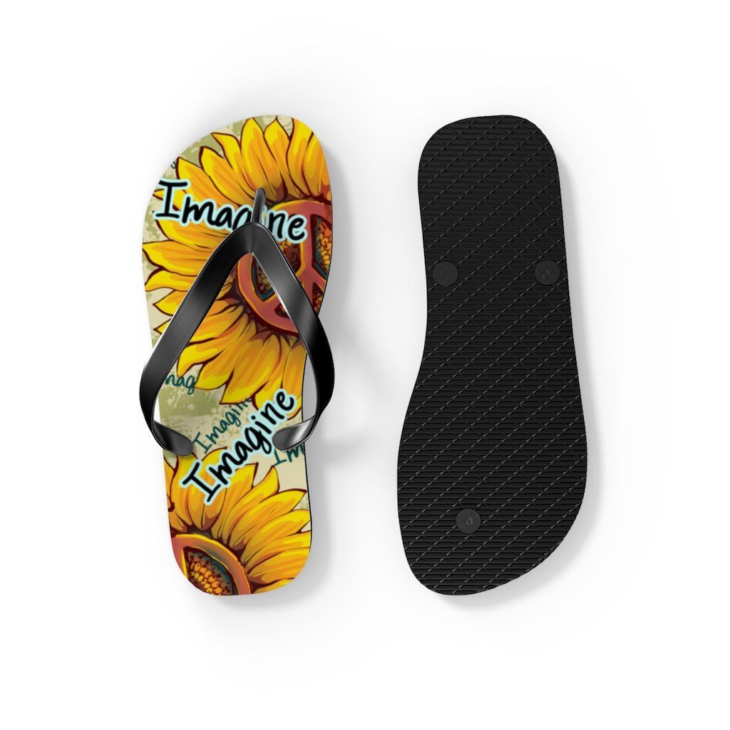 Imagine - Sunflower - Unisex FlipFlops Shoes Printify