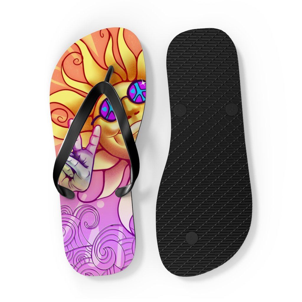 Sun - Peace Out - Unisex Flip Flops Shoes Printify
