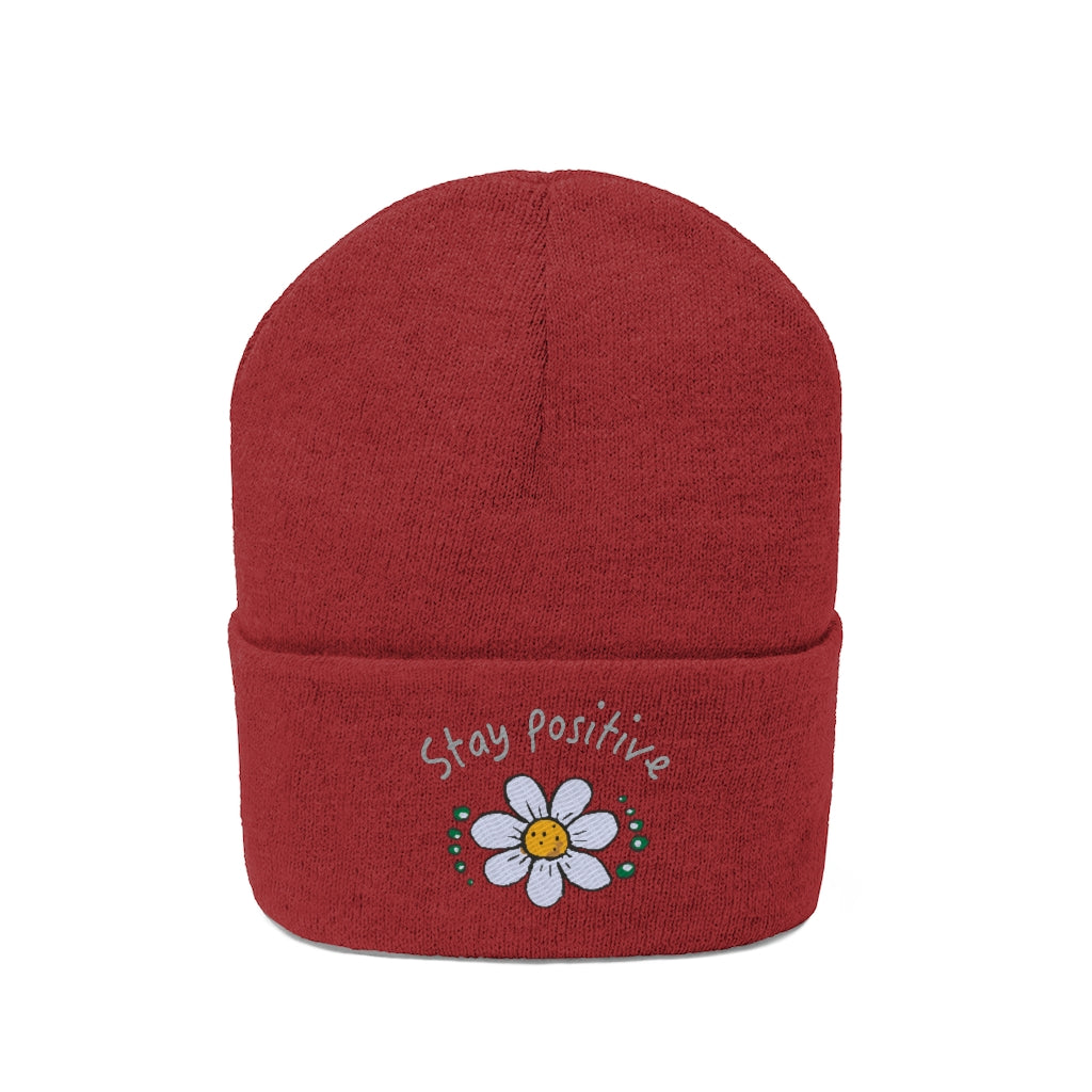 Stay positive- Knit Beanie