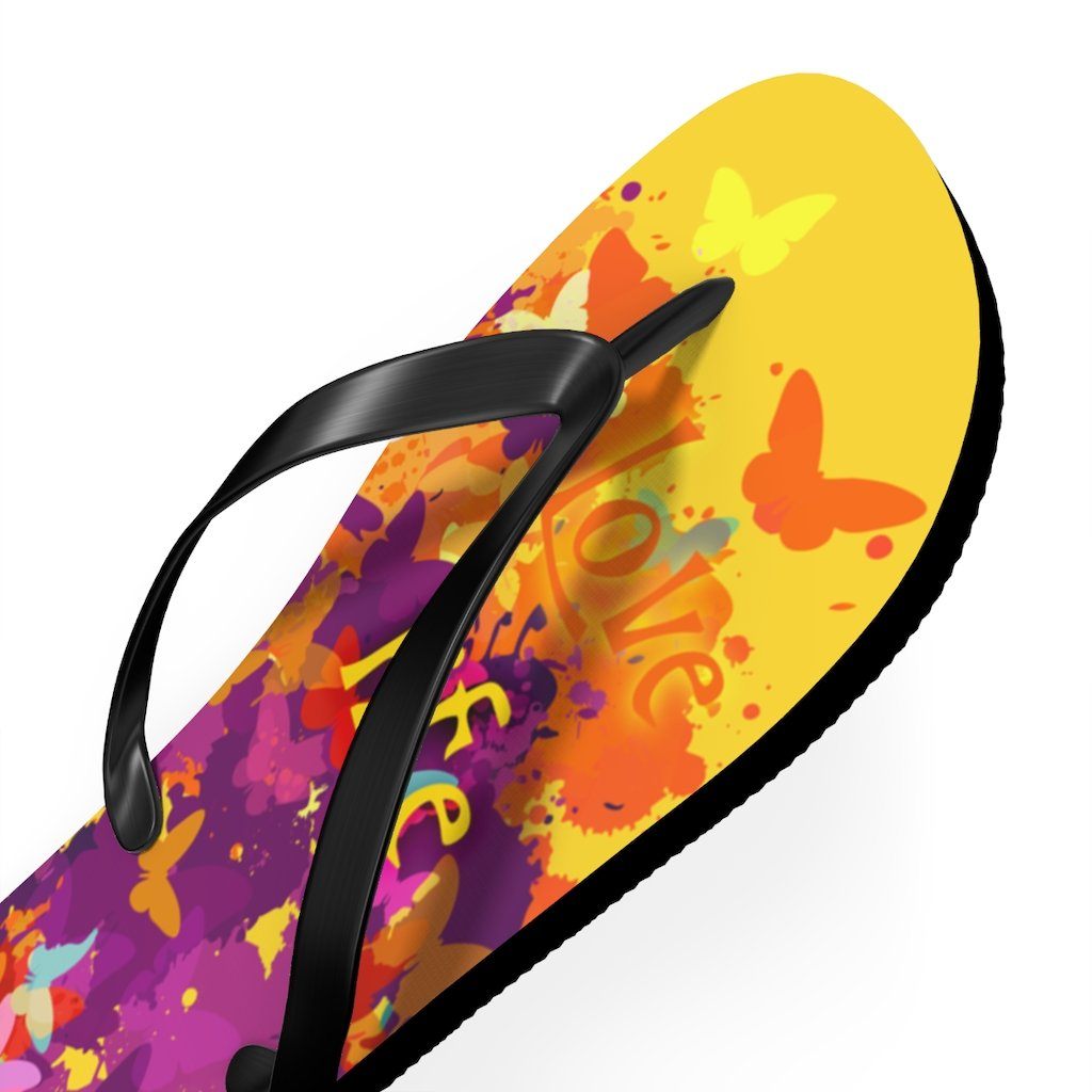 Love Life Unisex Flip-Flops Shoes Printify