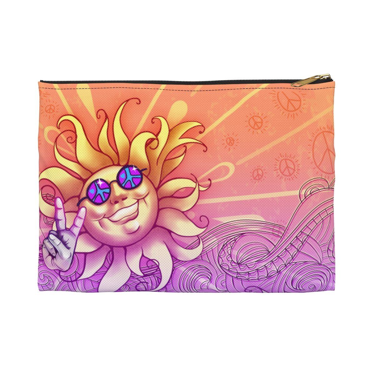 Peace Out Accessory Pouch Bags Printify Small Black