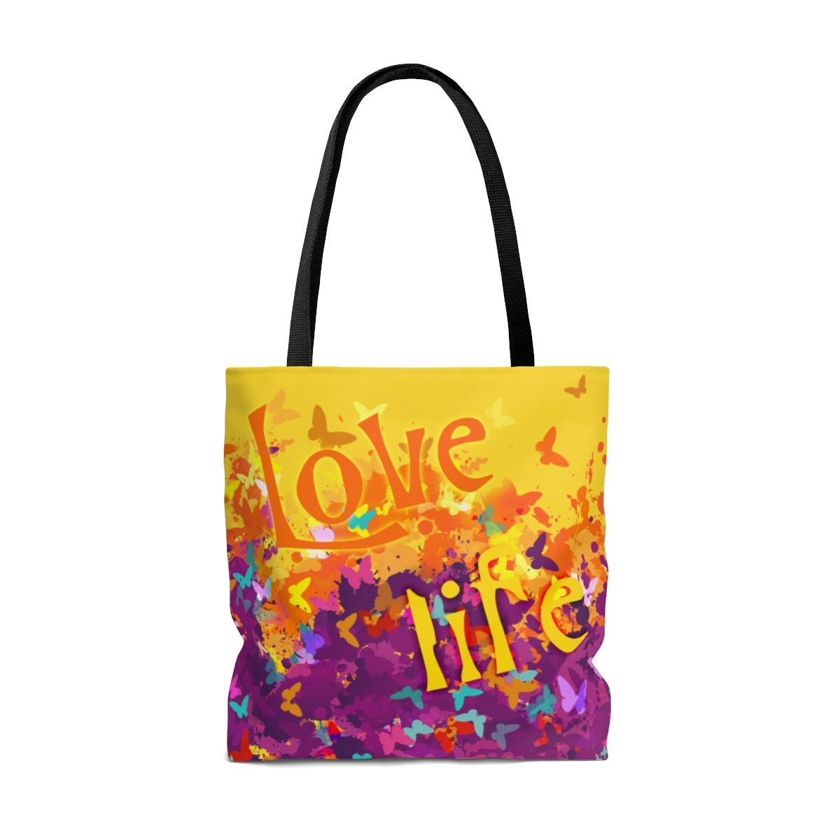Love Life Butterfly AOP Tote Bag Bags Printify