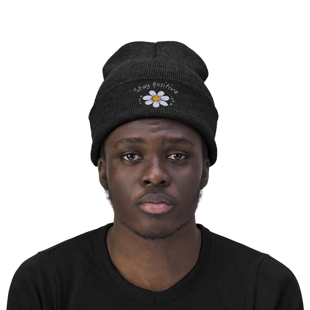 Stay positive- Knit Beanie