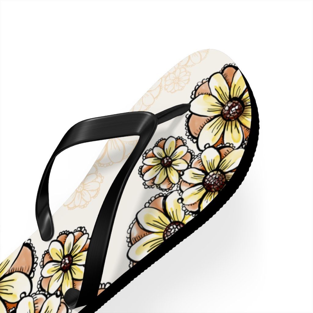 Boho Flowers Unisex Flip-Flops Shoes Printify