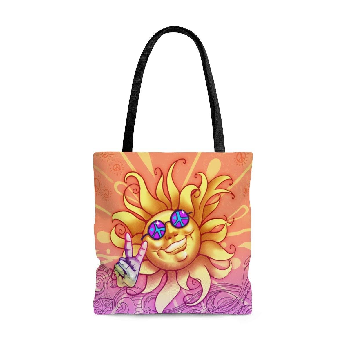 Peace Out AOP Tote Bag Bags Printify Large