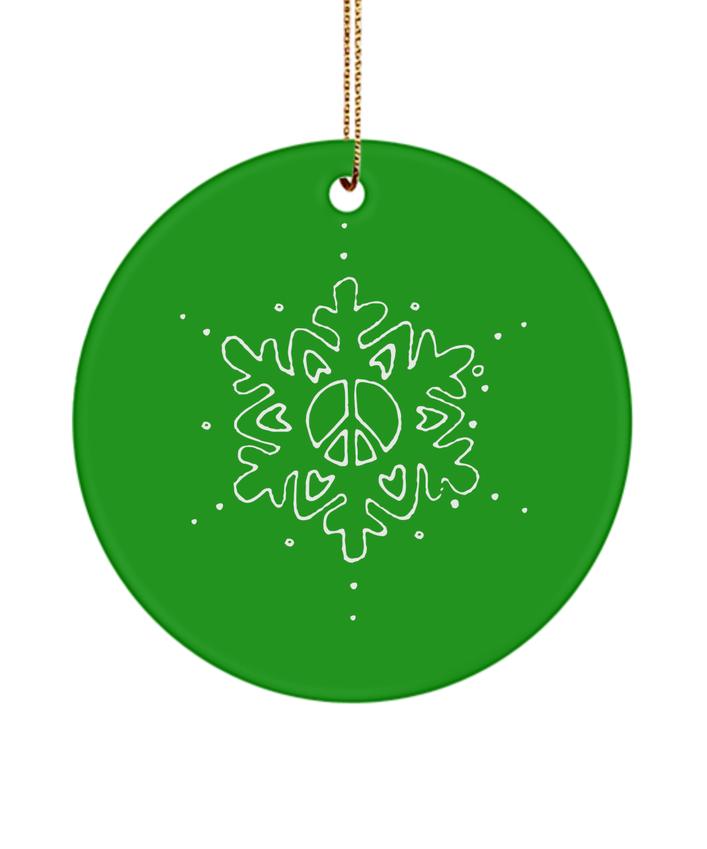Peace Love Snowflake Ornament