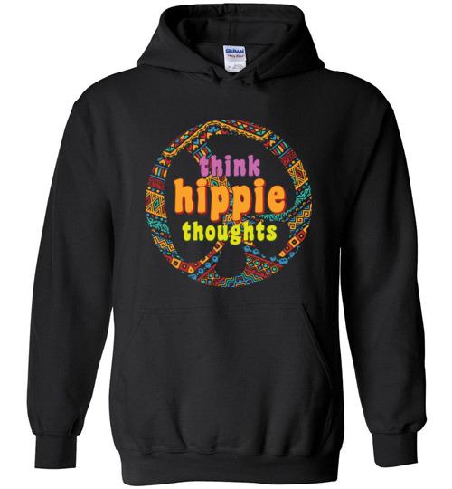 Think Hippie Thouhgts Heavy Blend Hoodie Heyjude Shoppe Black S