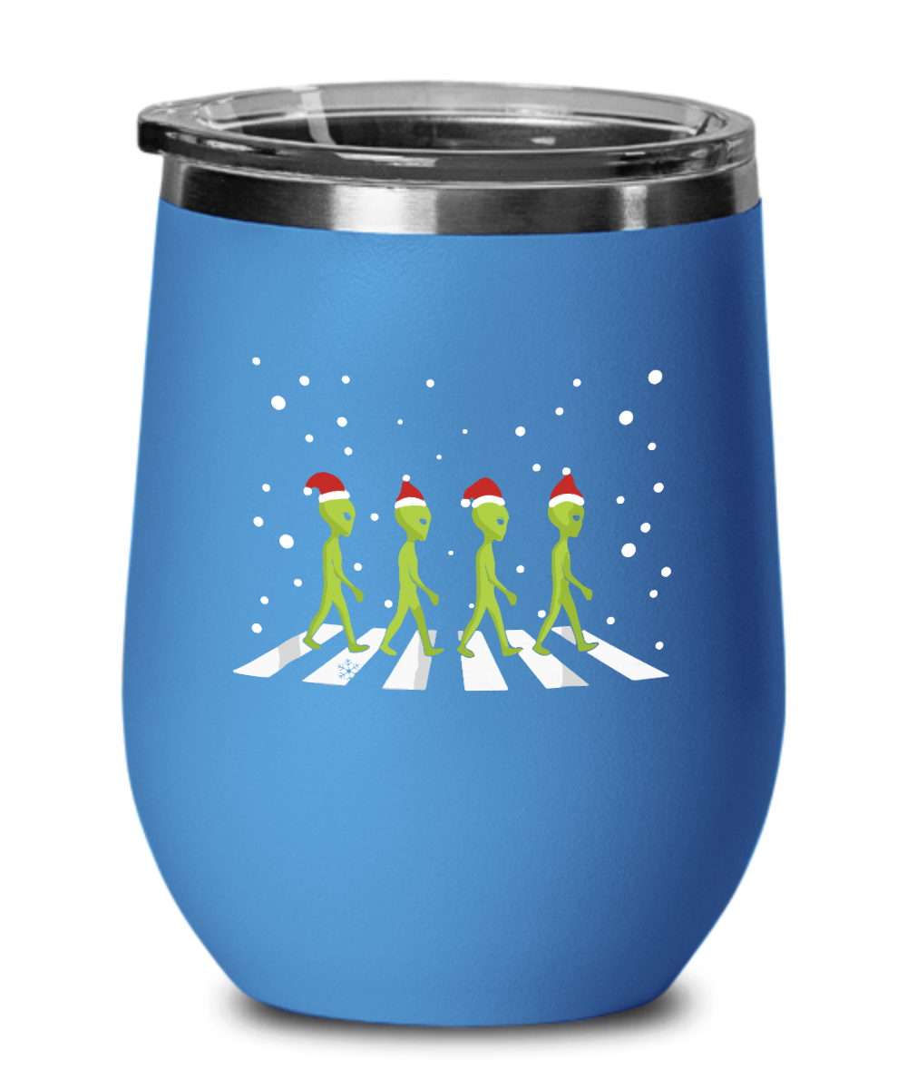 Aliens Crossing Street- Christmas- Tumbler Cup