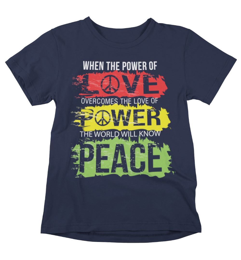 The World Will Know Peace Unisex T-Shirts Heyjude Shoppe Navy XS