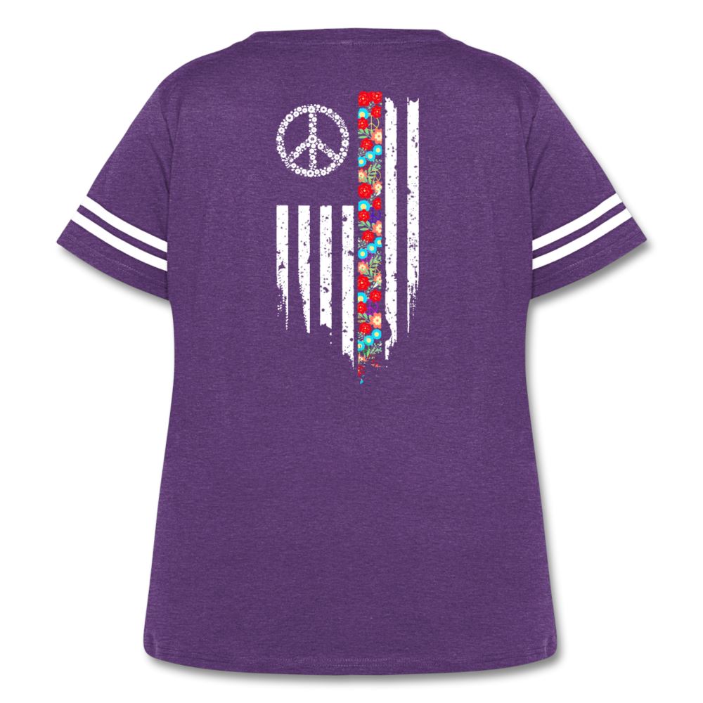 American Peace Women's Curvy Vintage Sport T-Shirt Women's Curvy Vintage Sport T-Shirt | LAT Apparel 3837 SPOD vintage purple 1 (14-16)