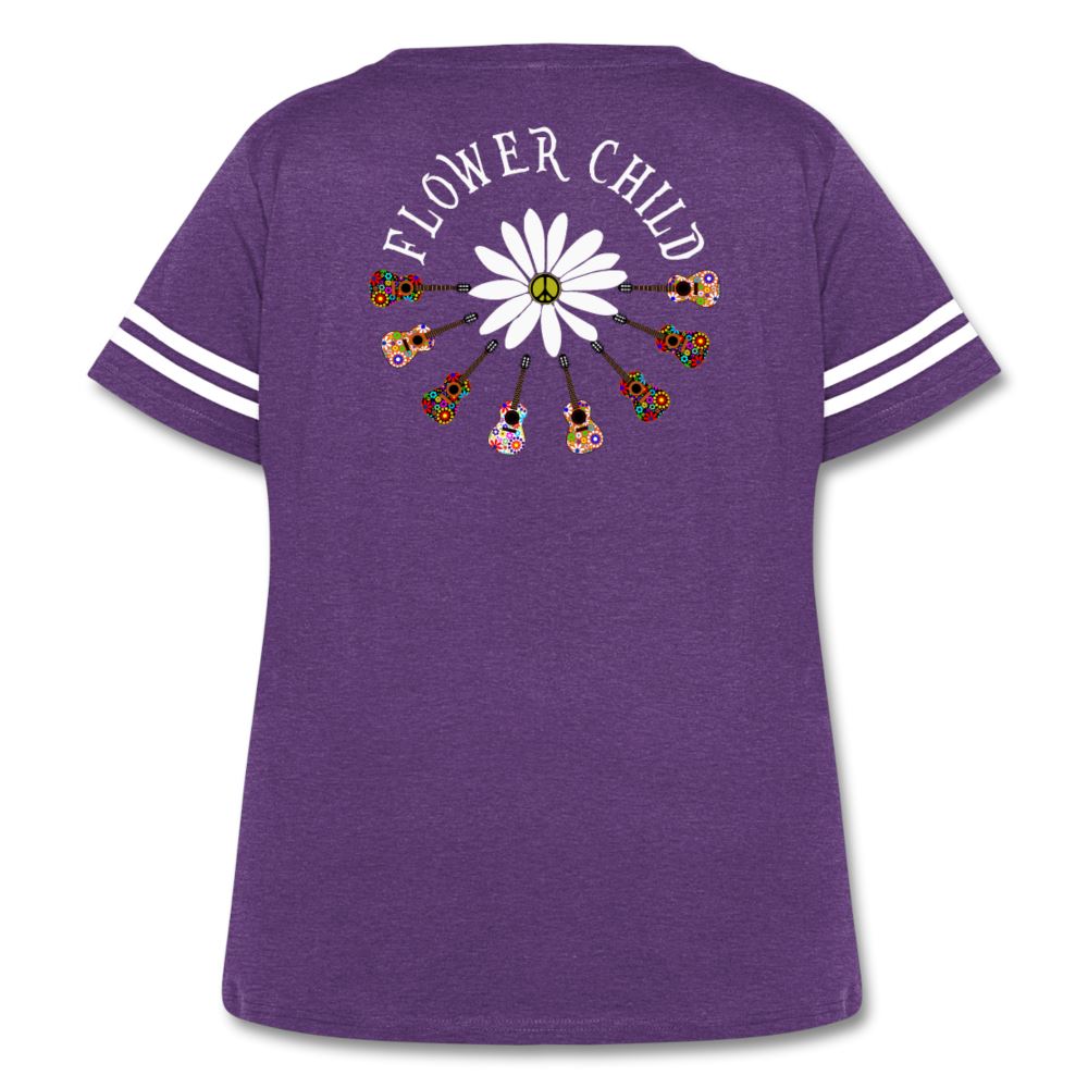 FLOWER CHILD - WOMEN'S CURVY VINTAGE SPORT T-SHIRT Women's Curvy Vintage Sport T-Shirt | LAT Apparel 3837 SPOD vintage purple 1 (14-16)