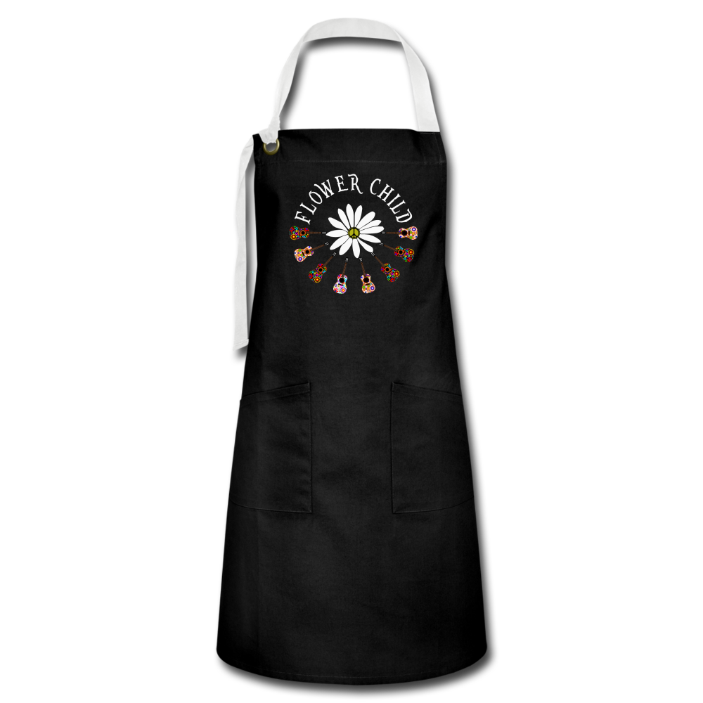 Flower Child - Artisan Apron - black/white