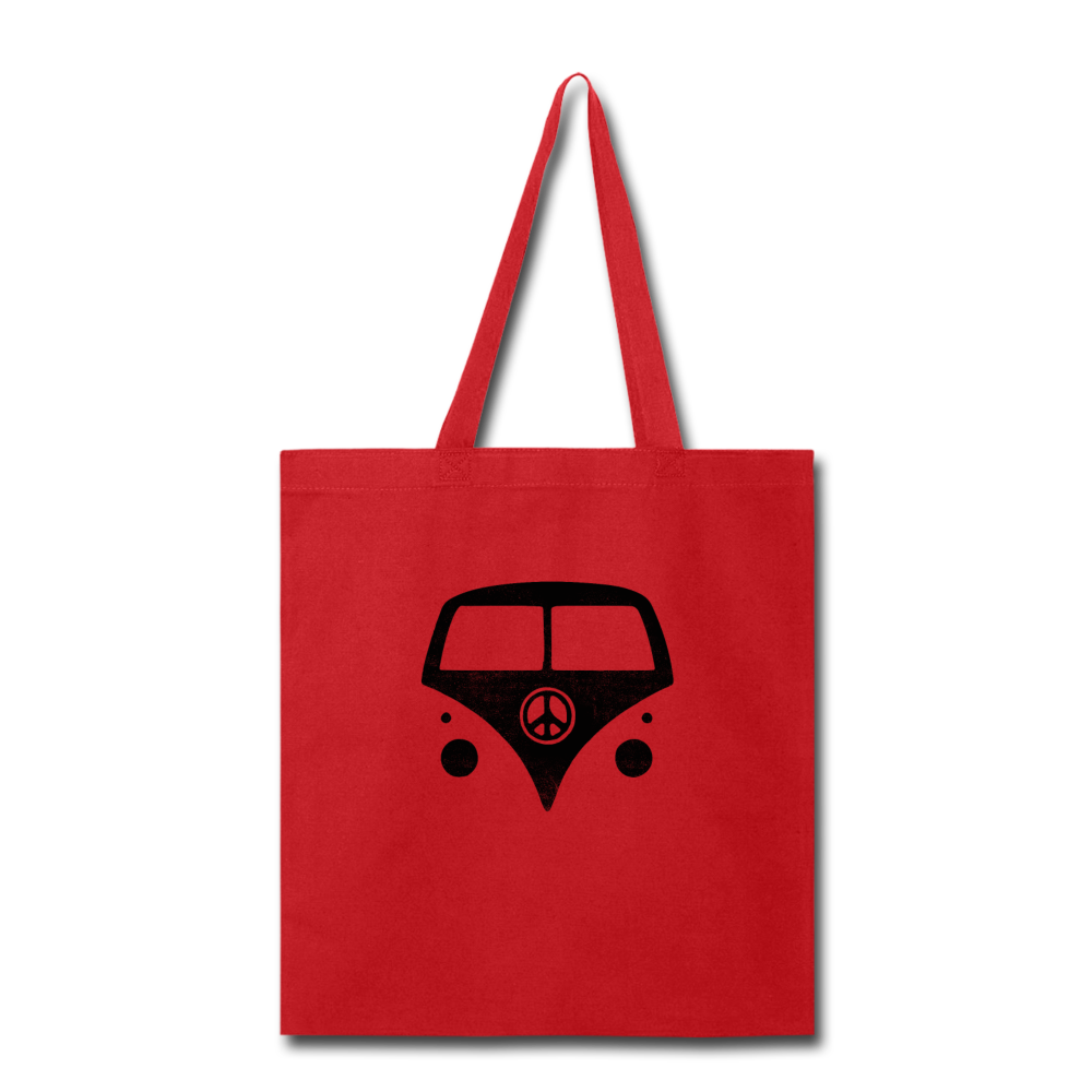 Hippie Van- Tote Bag - red