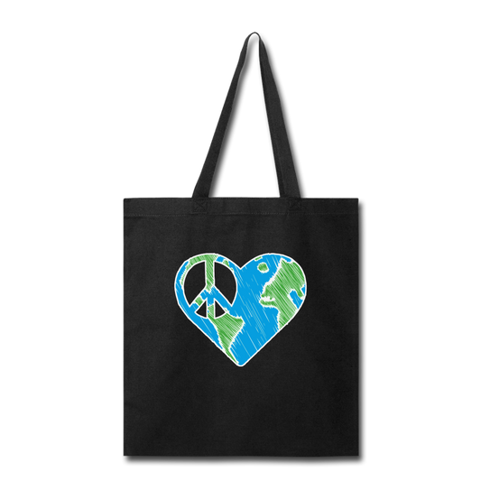 I heart peace- Tote Bag - black
