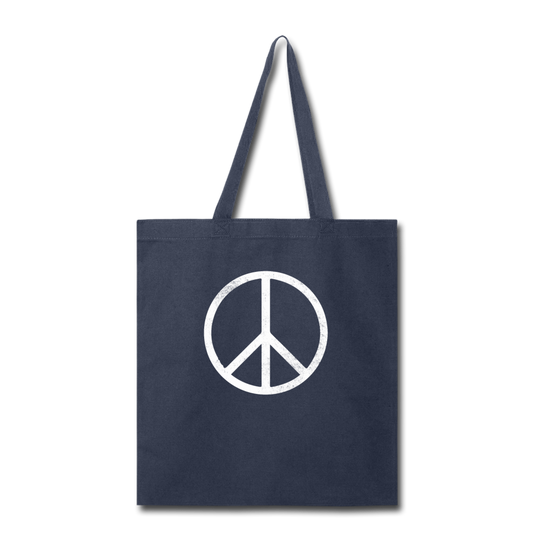Peace Sign- Tote Bag - navy