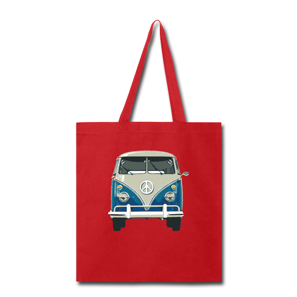 Hippie Van- Tote Bag - red