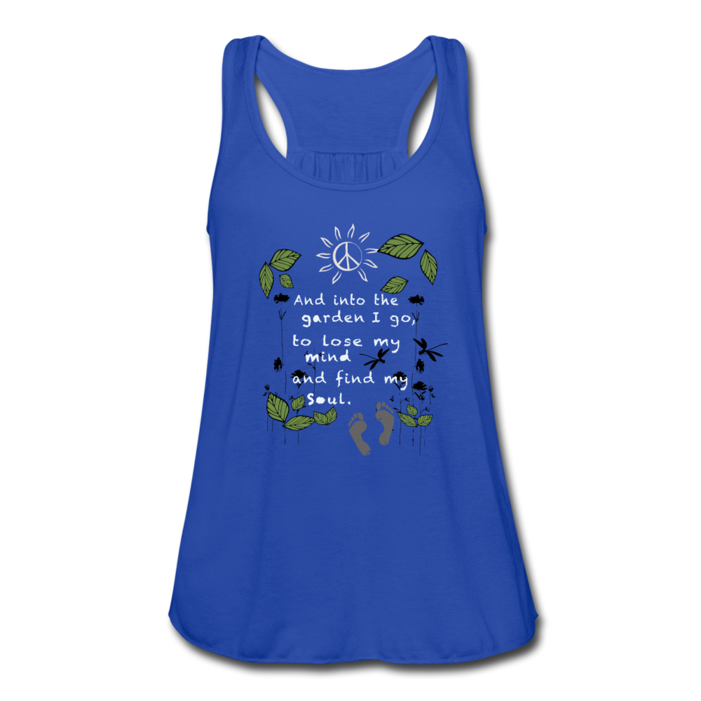 Into The Garden Women's Flowy Tank Top - royal blue